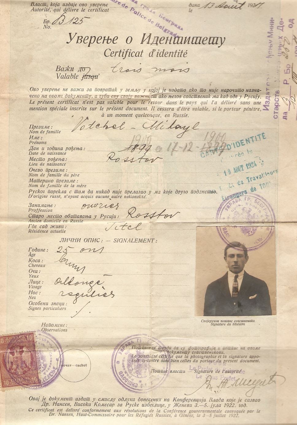 Certificat d'identité, Michel Votchel