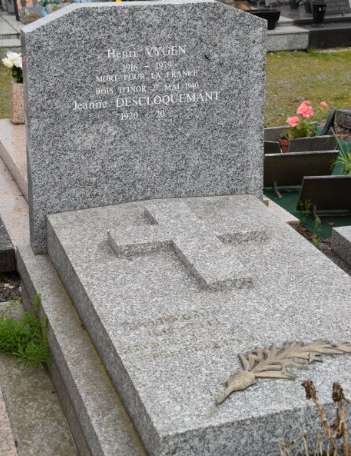 Tombe d'Henri Vygen, cimetière de Seclin