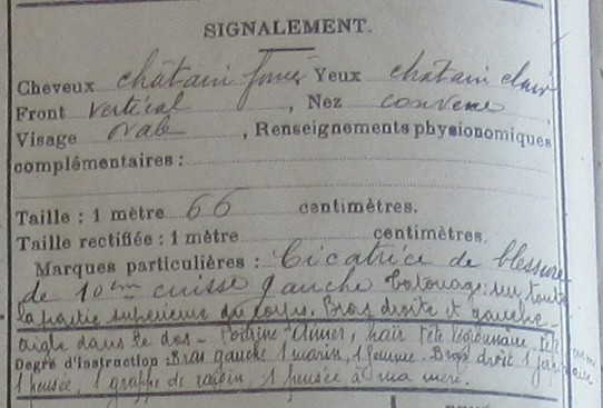 Signalement d'André Touzeau