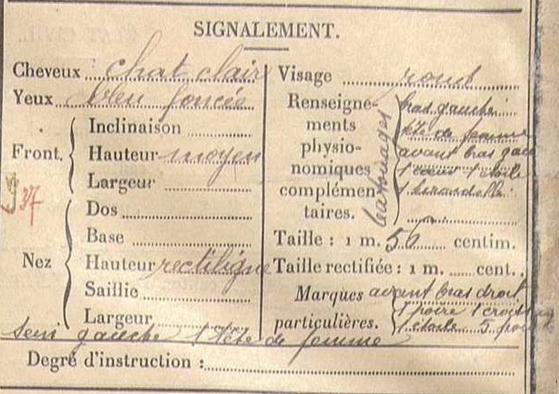 Signalement d'Henri Chezeau