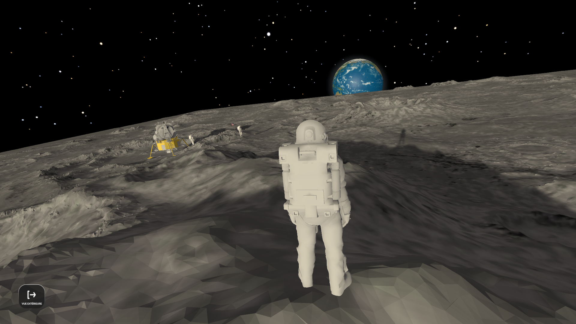 screenshot de l'interface de voyage dans l'espace