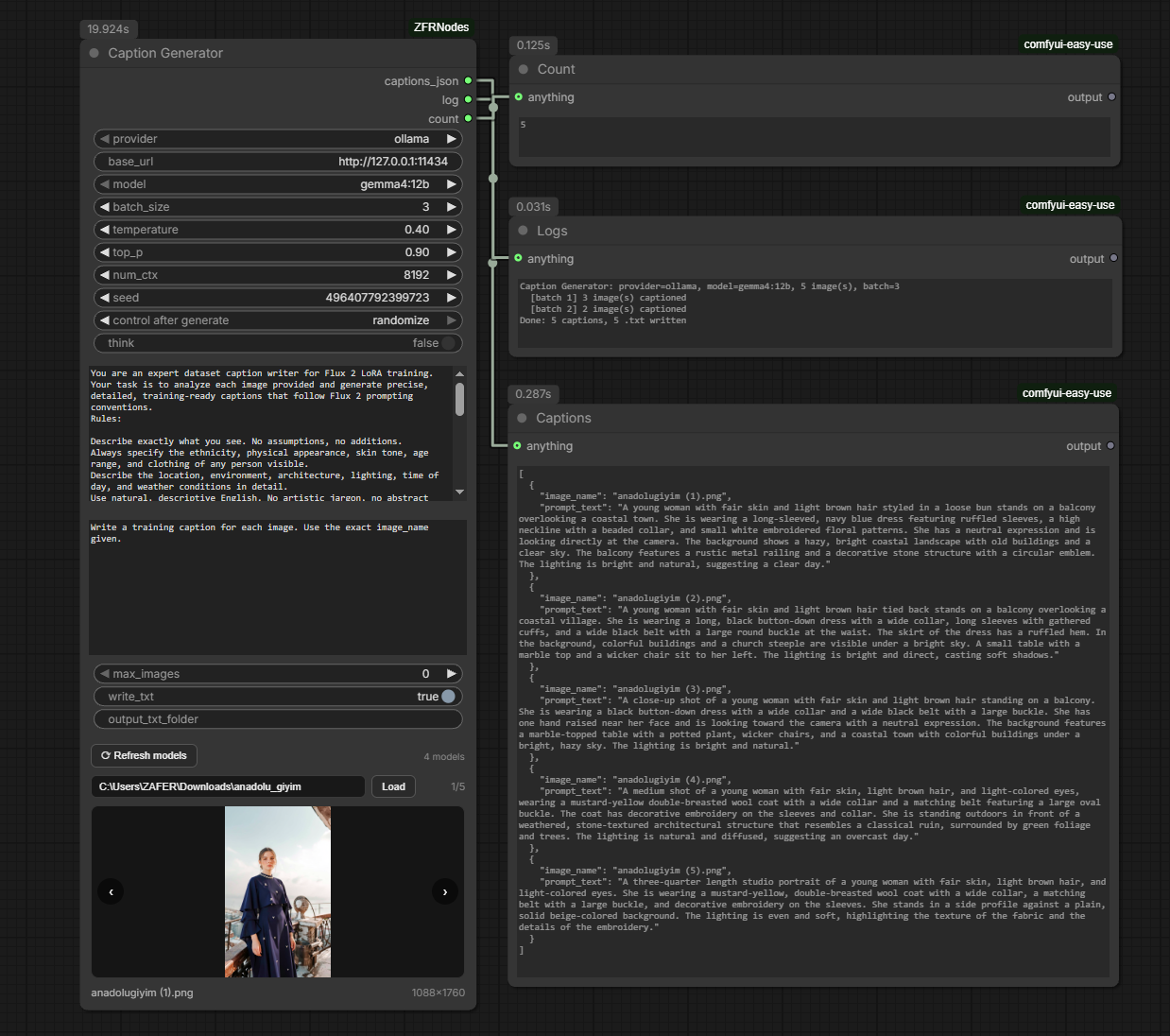 Caption Generator node