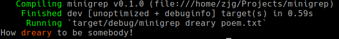 minigrep example output