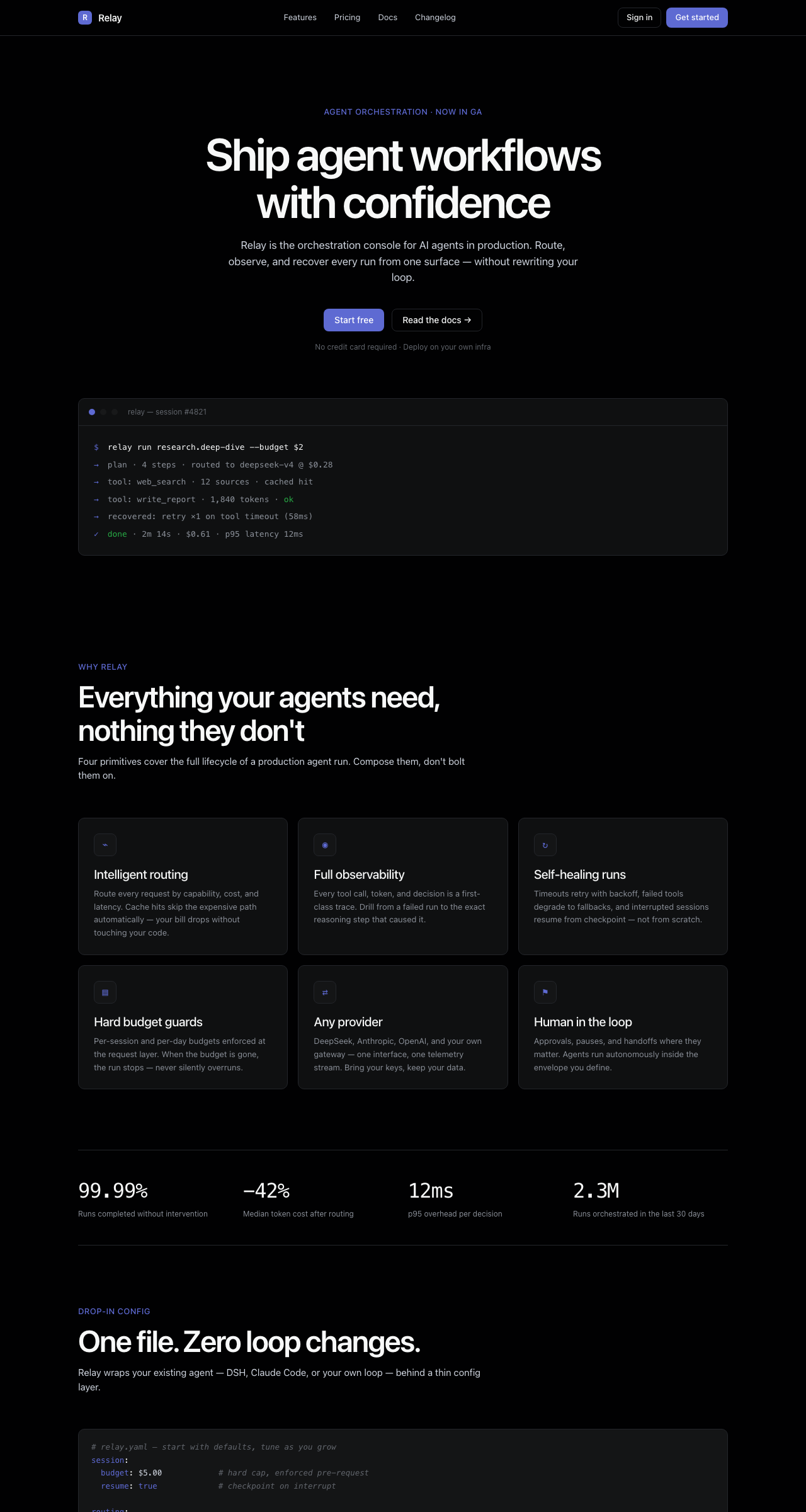 dark-saas landing demo