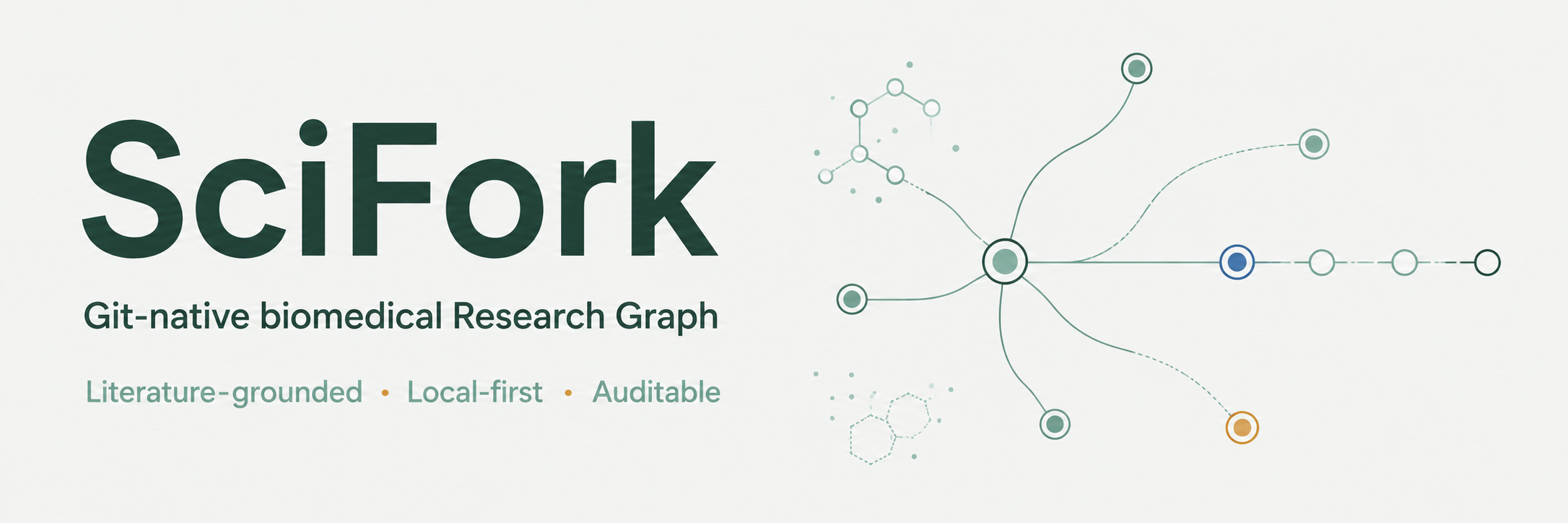 SciFork — Git-native biomedical Research Graph. Literature-grounded, local-first, and auditable.