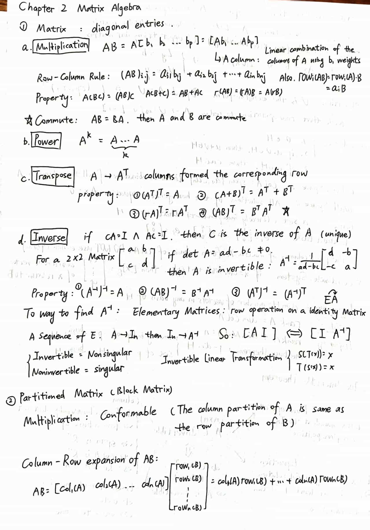 [Chapter 2 Summary] of Linear Algebra