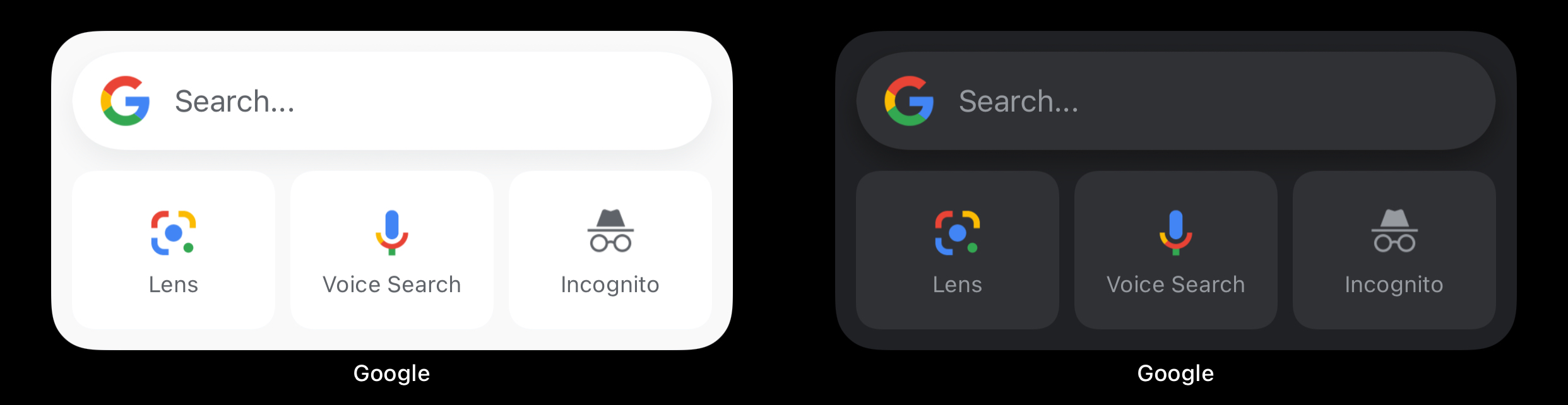 Google iOS Widgets