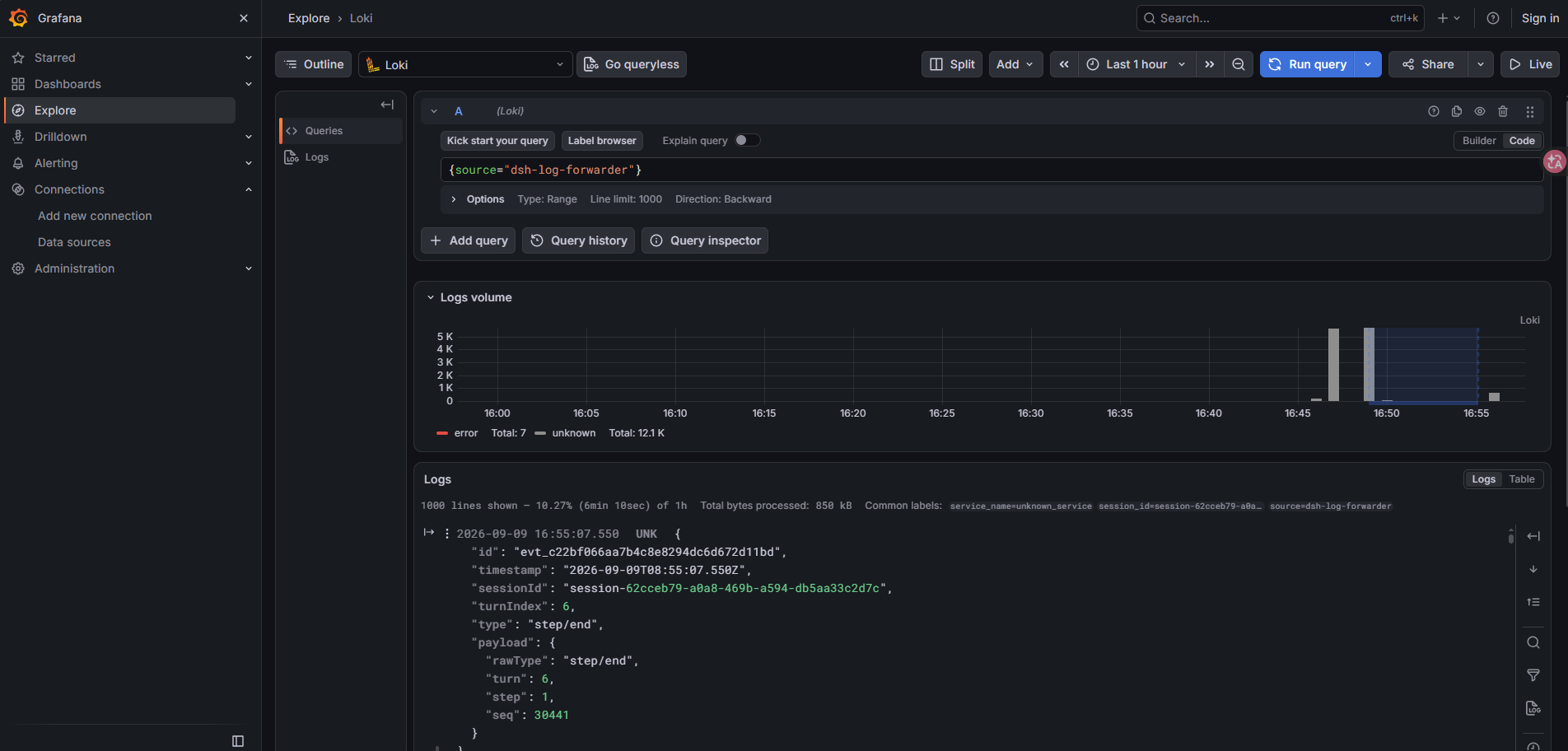 Grafana Explore 检索 Loki 日志