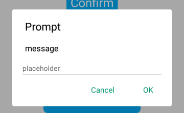 Prompt message. React native dialog. React native modal.