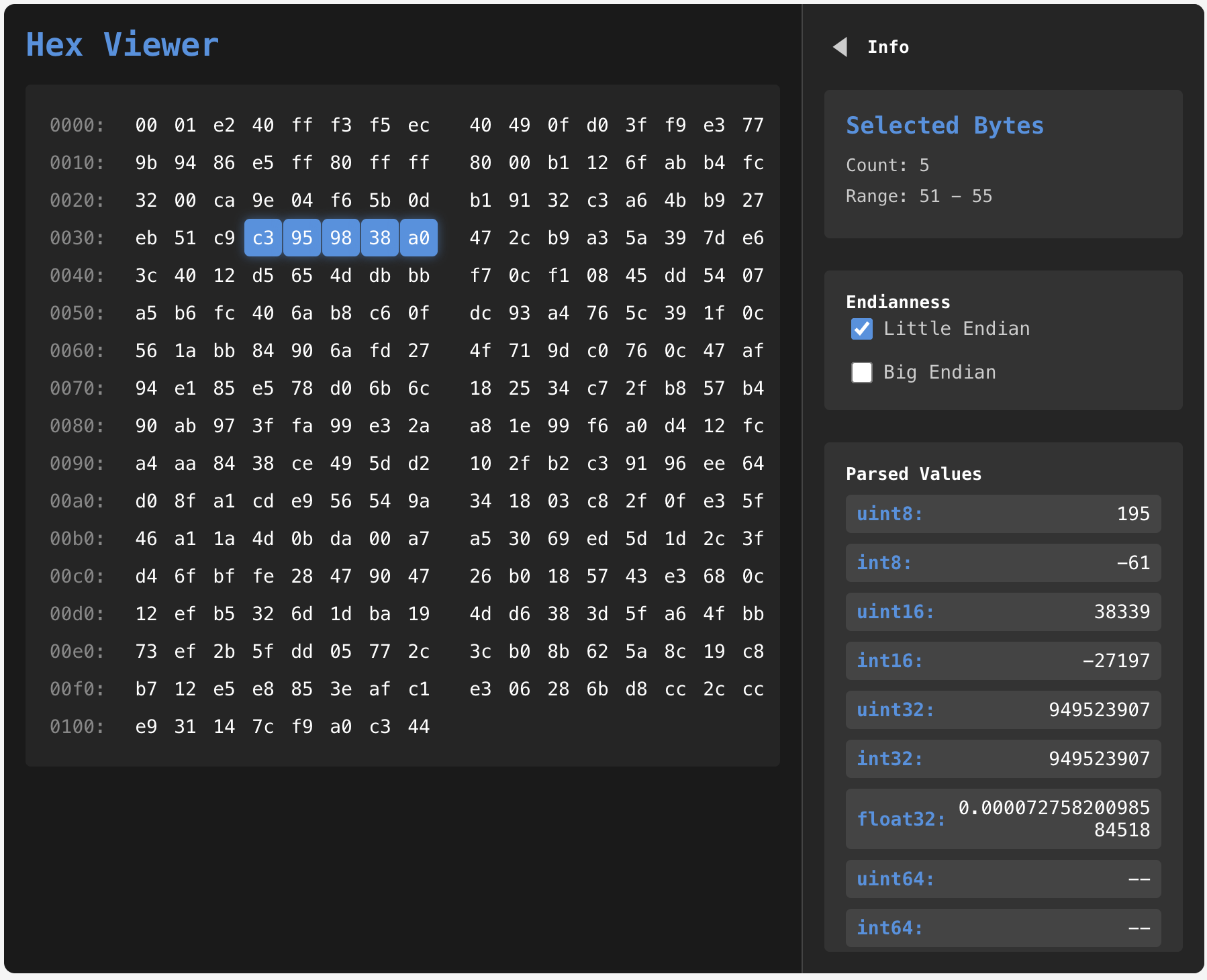 Visualize Complete Hex File @zaynxu/hex-viewer - npm