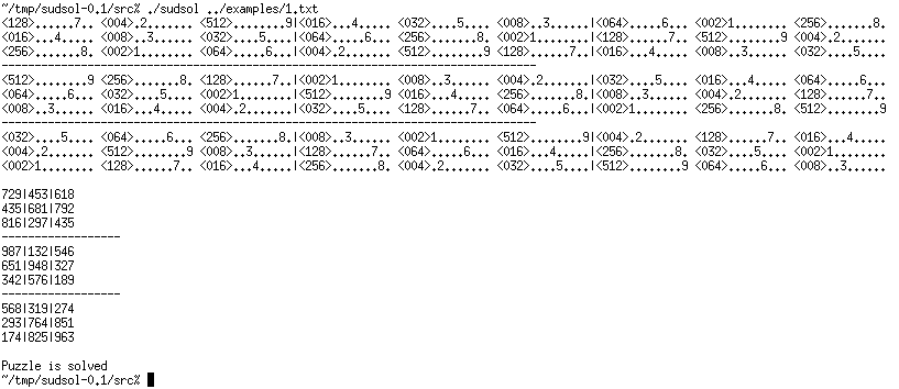 Solving an example puzzle