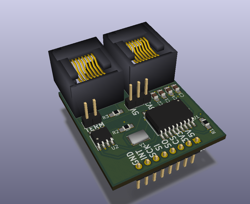 KiCad render of completed adapter
