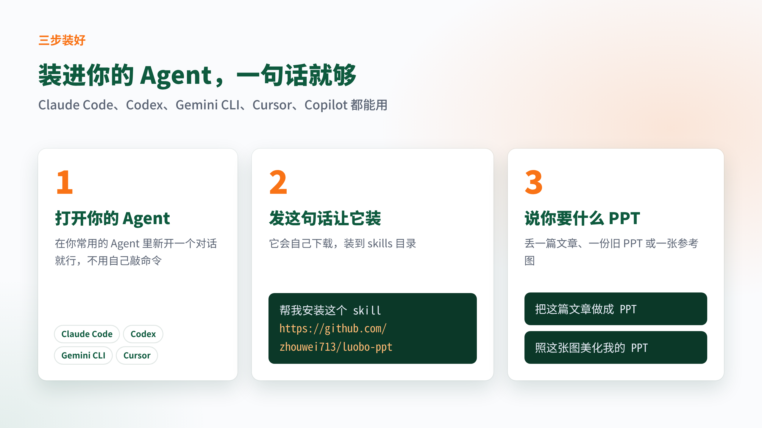 三步装好