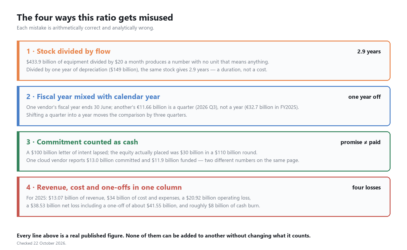 Four misuses of the same ratio