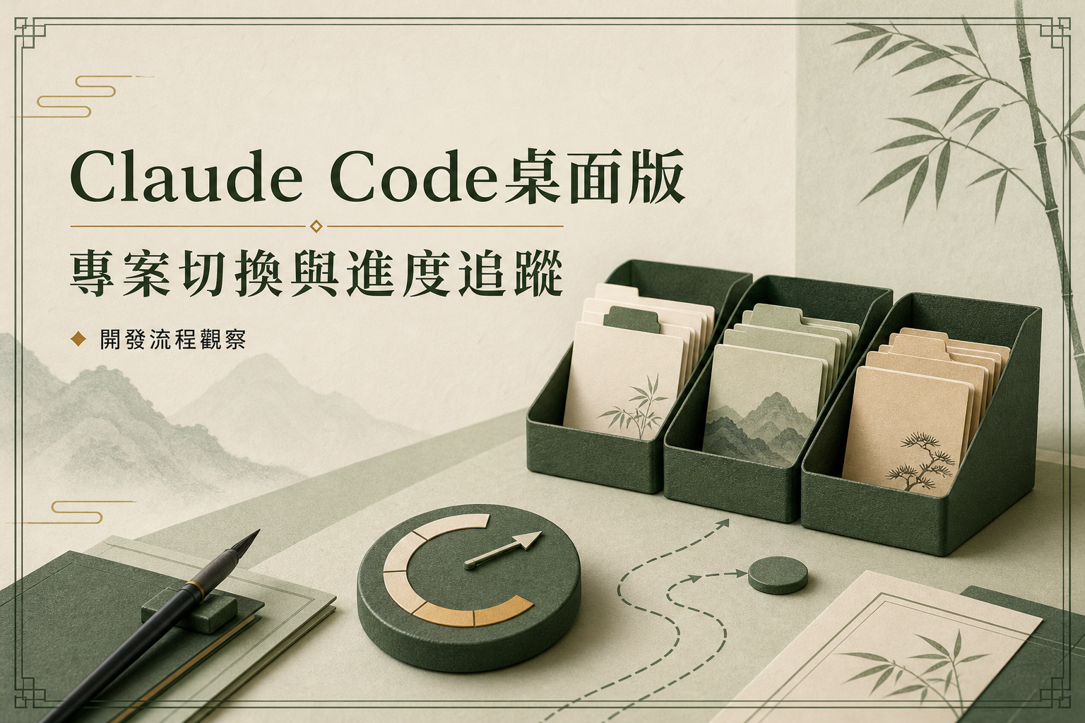 Claudecode桌面版專案切換與進度追蹤概念封面