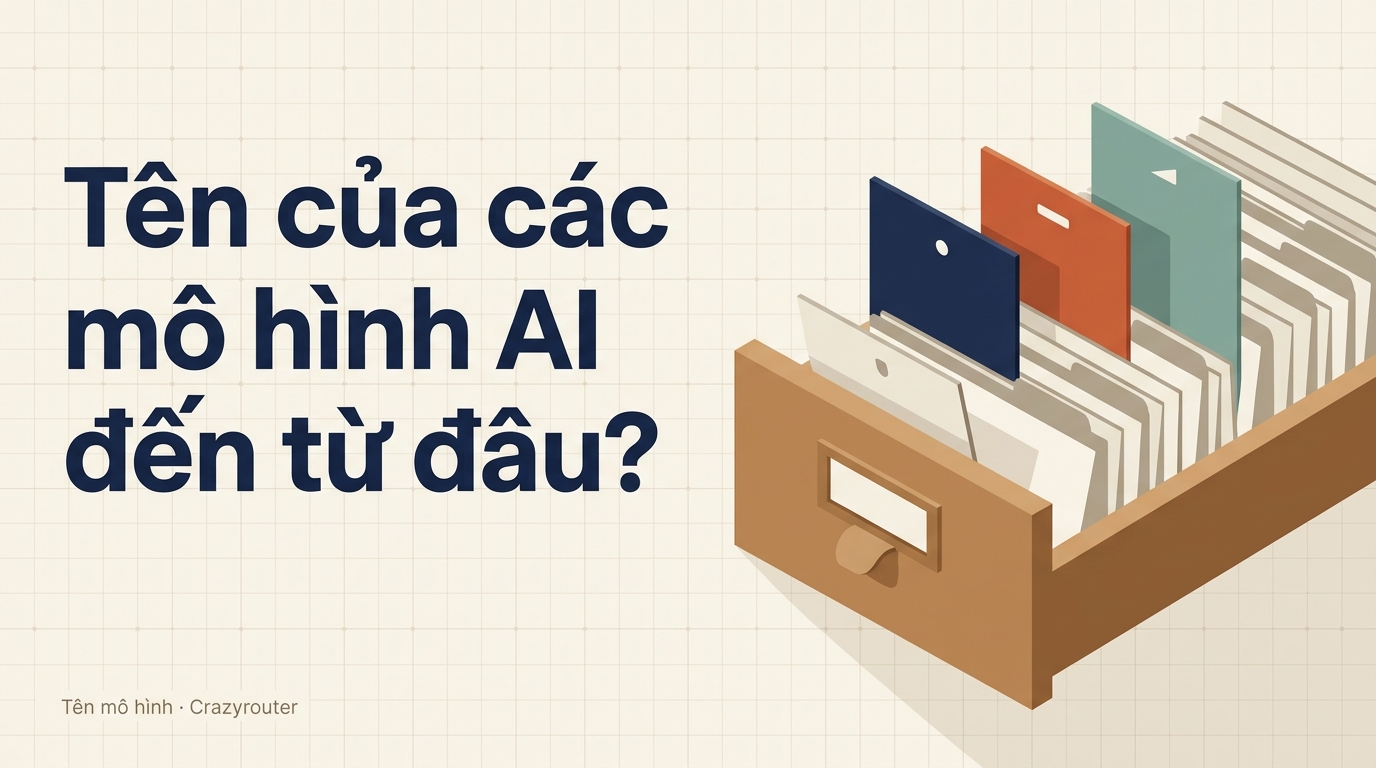 Ảnh bìa được tạo bằng mô hình AI, minh hoạ việc tra cứu nguồn gốc tên các mô hình.