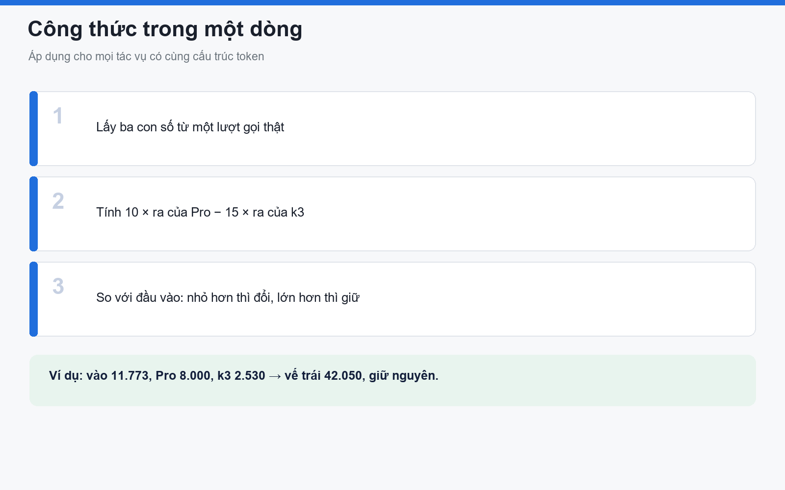Ba bước áp dụng công thức