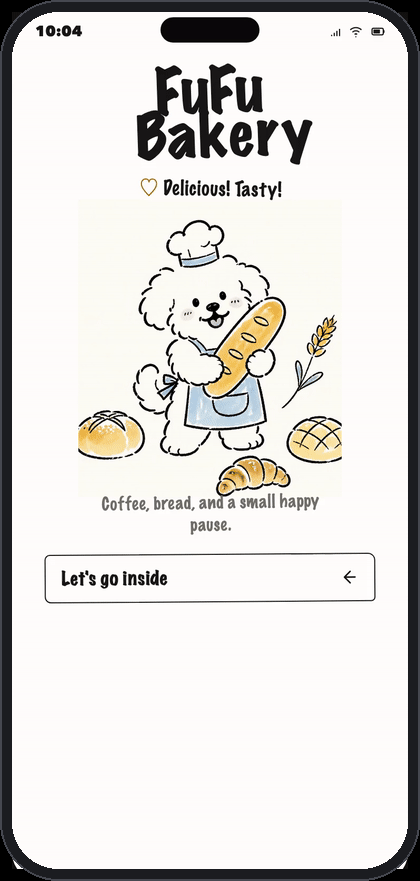 Interactive AI-generated hand-drawn bakery mobile app
