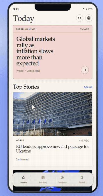 News app clickable demo preview