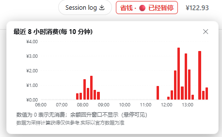 余额与消费柱形图截图