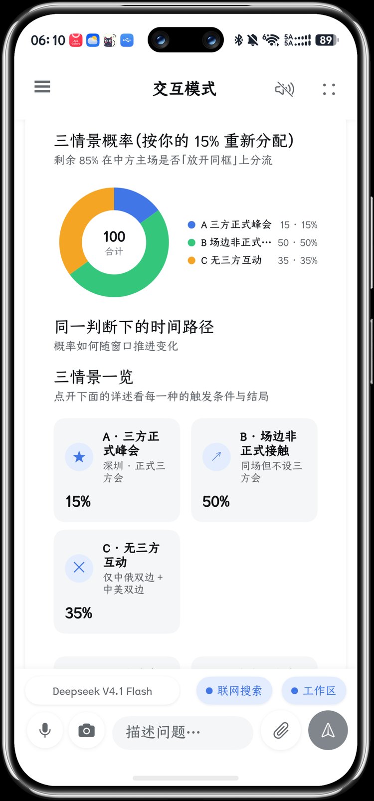 交互模式直出的可操作界面