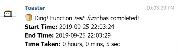 Telegram Sample Response