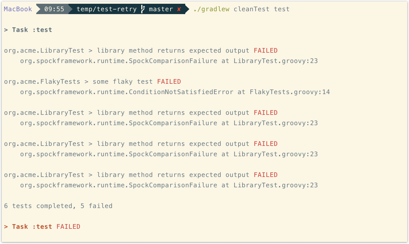 Gradle console reporting