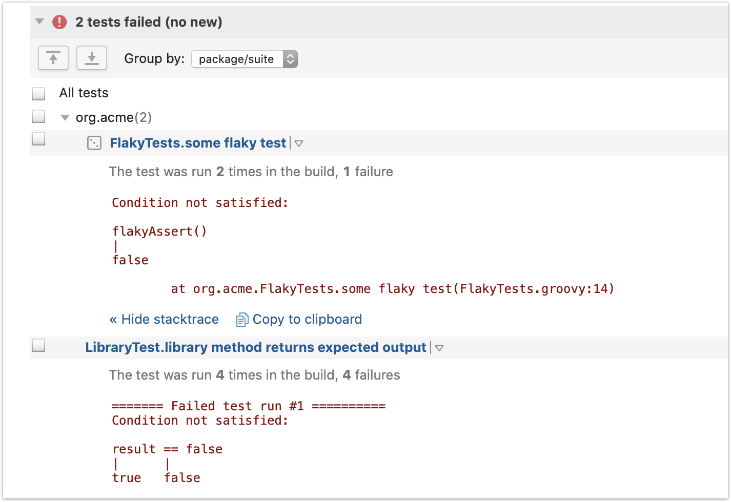 Teamcity test reporting