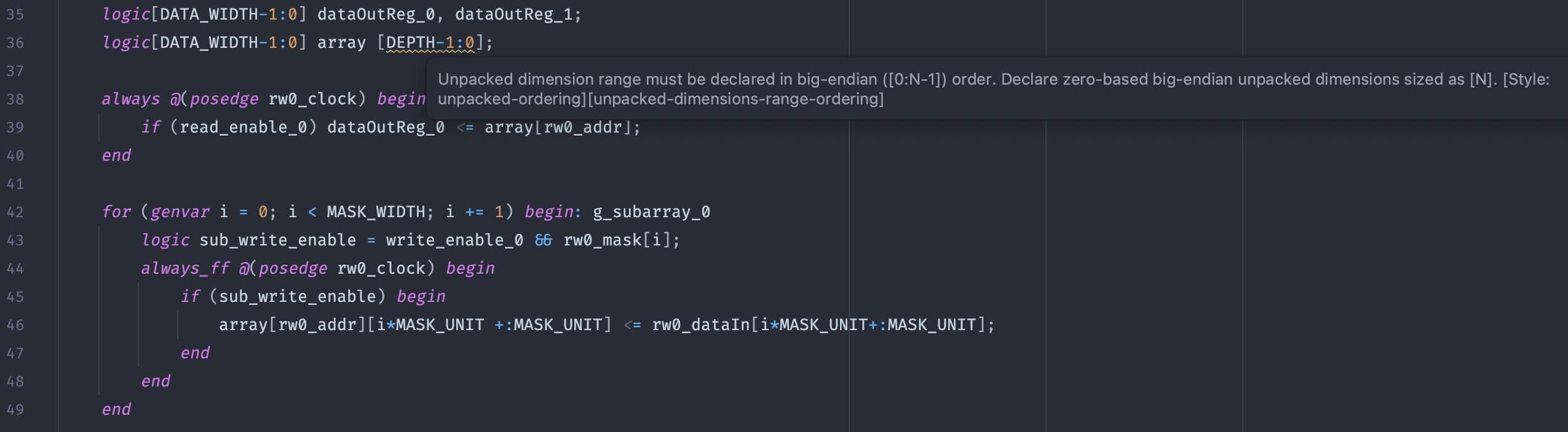 verible linting demo