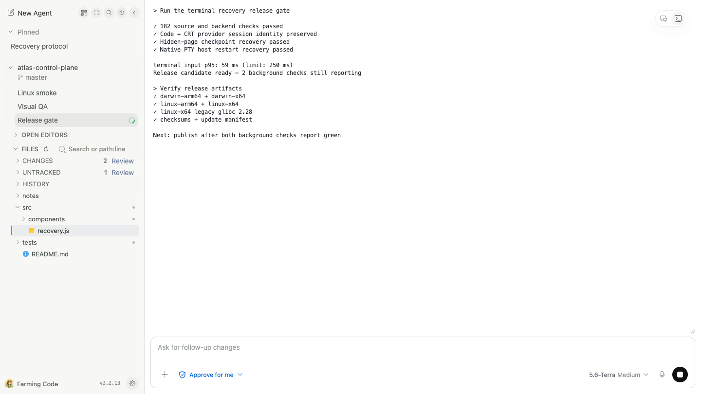 Farming Code 原生 Terminal