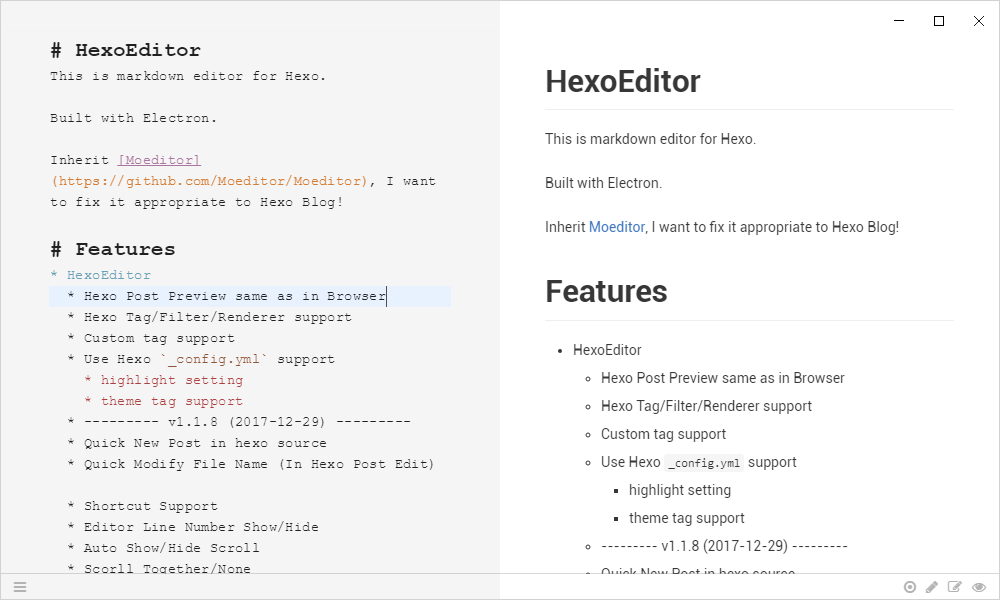 Hexo Editor 用户界面