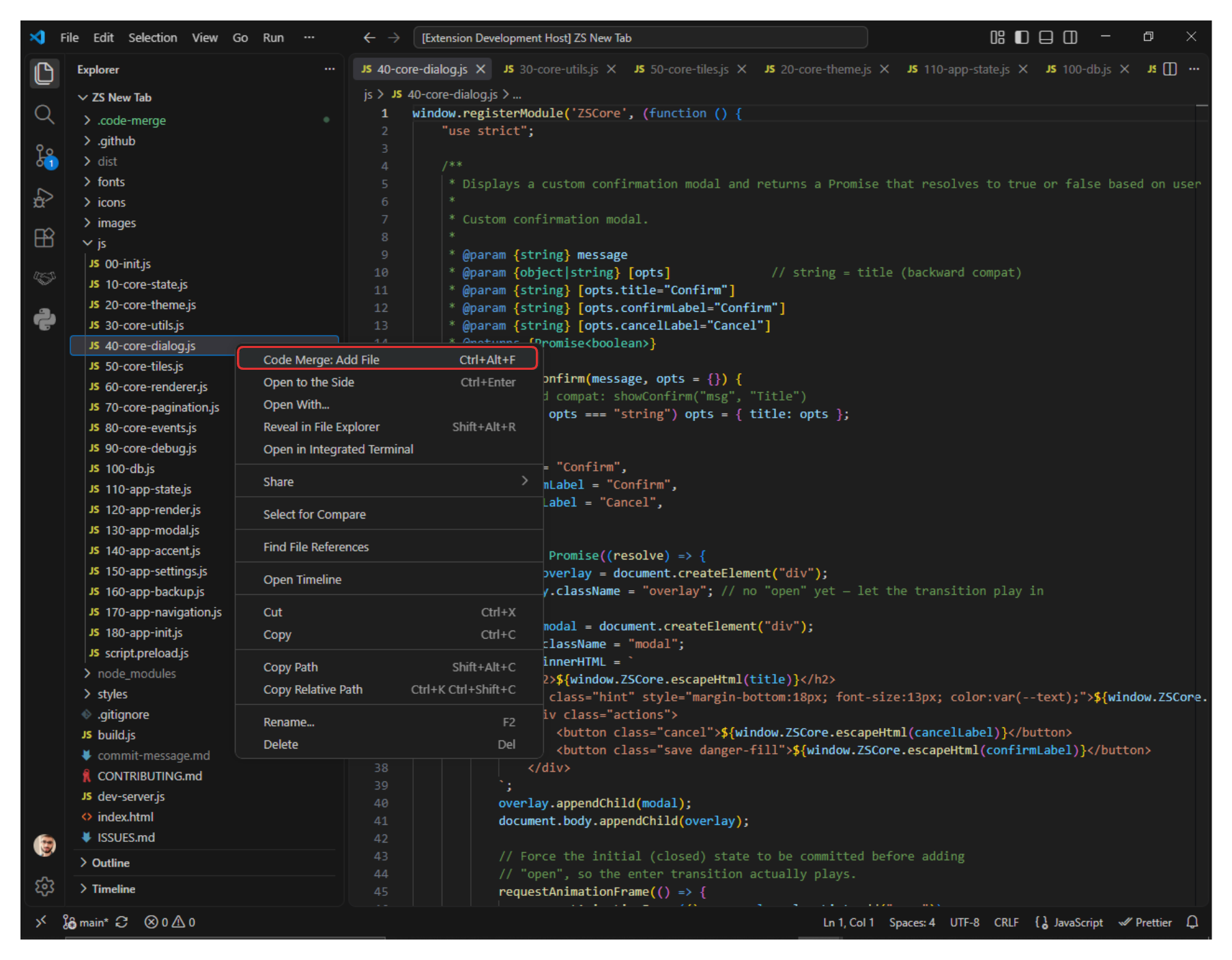 Preview merged output