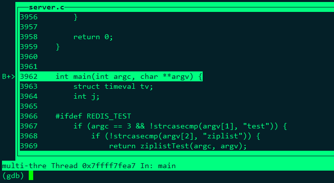 圖 1 - gdb 的 src 和 cmd 并存