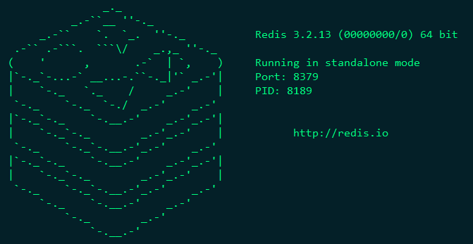 圖 4 - 服務器啟動后打印的 Redis 圖標和版本信息等