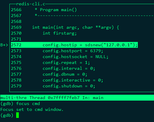 图 1 - 进入 redis-cli main 函数