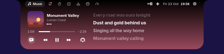 Synced lyrics