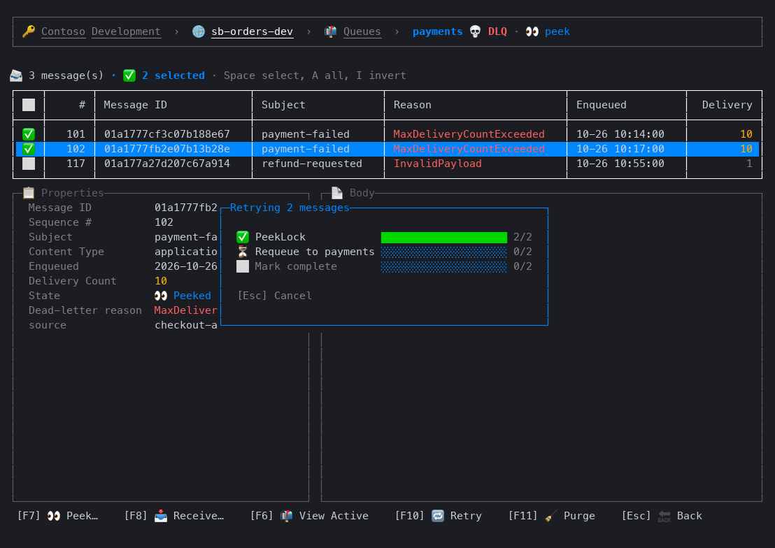 Retry progress
