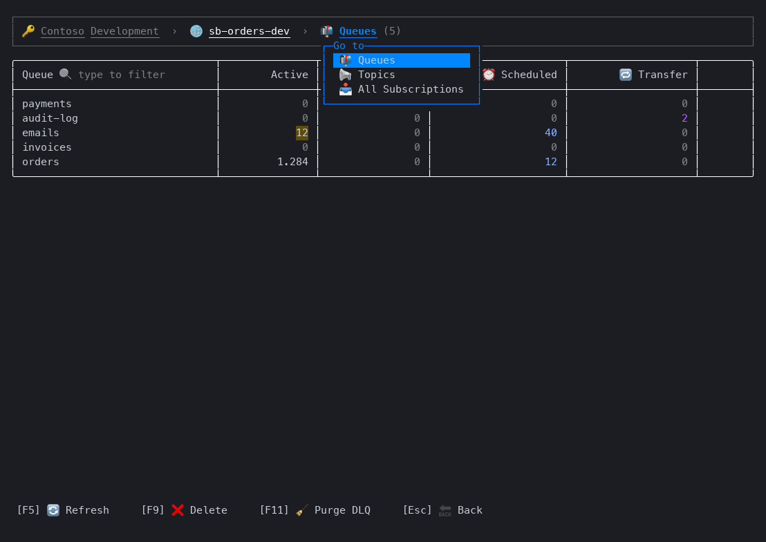 Section dropdown