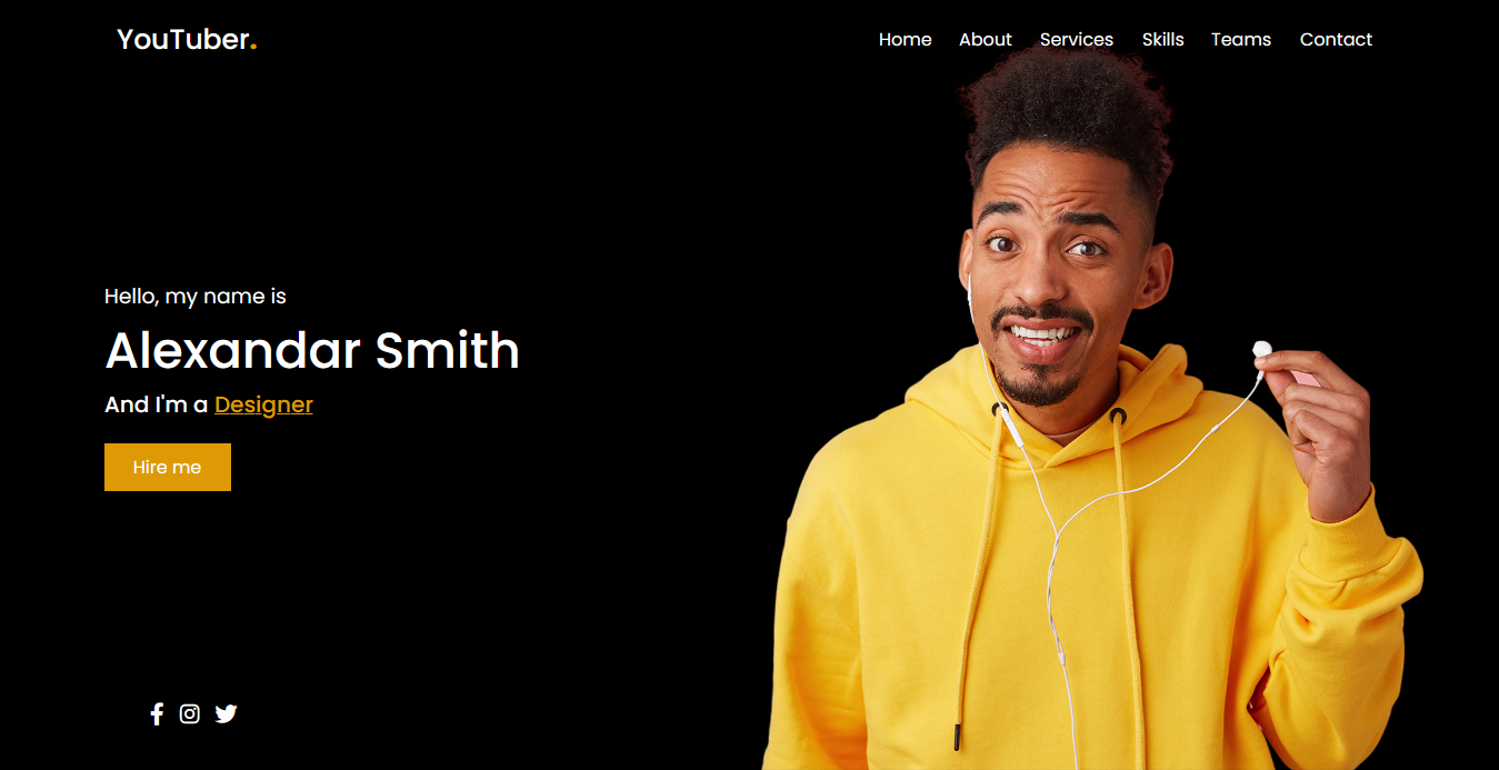 "RESPONSIVE Personal PORTFOLIO Website HTML CSS And JAVASCRIPT"