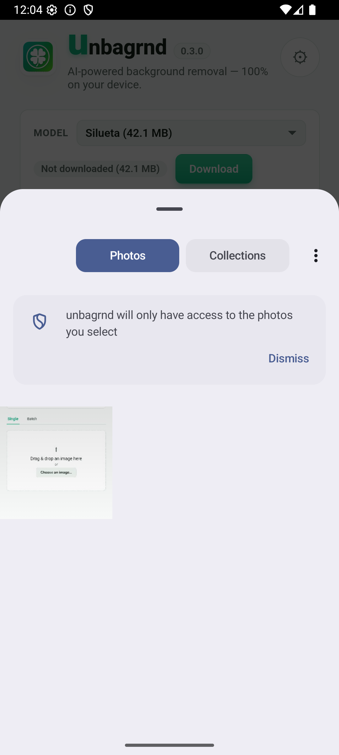 unbagrnd Android native photo picker
