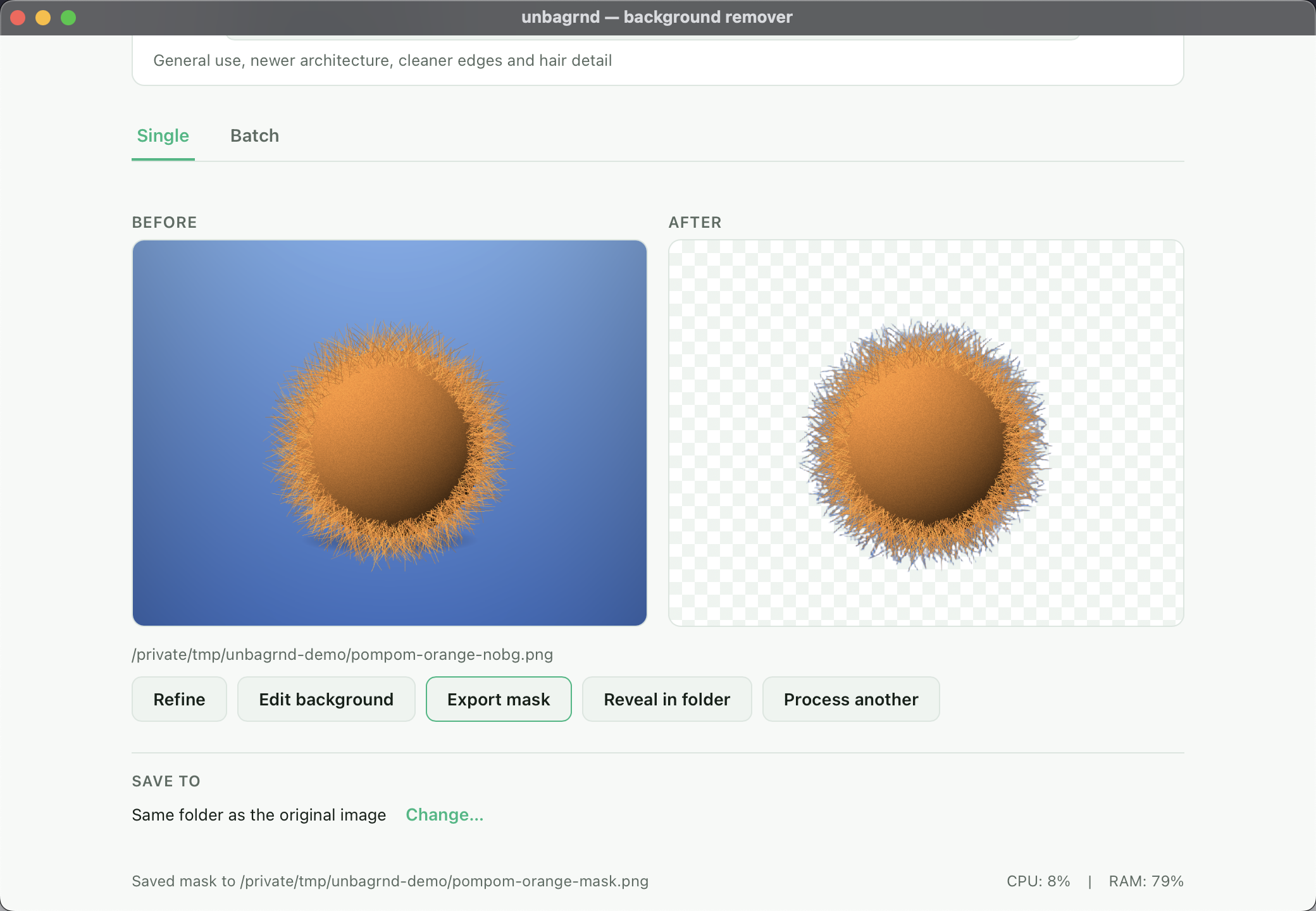 unbagrnd alpha mask export
