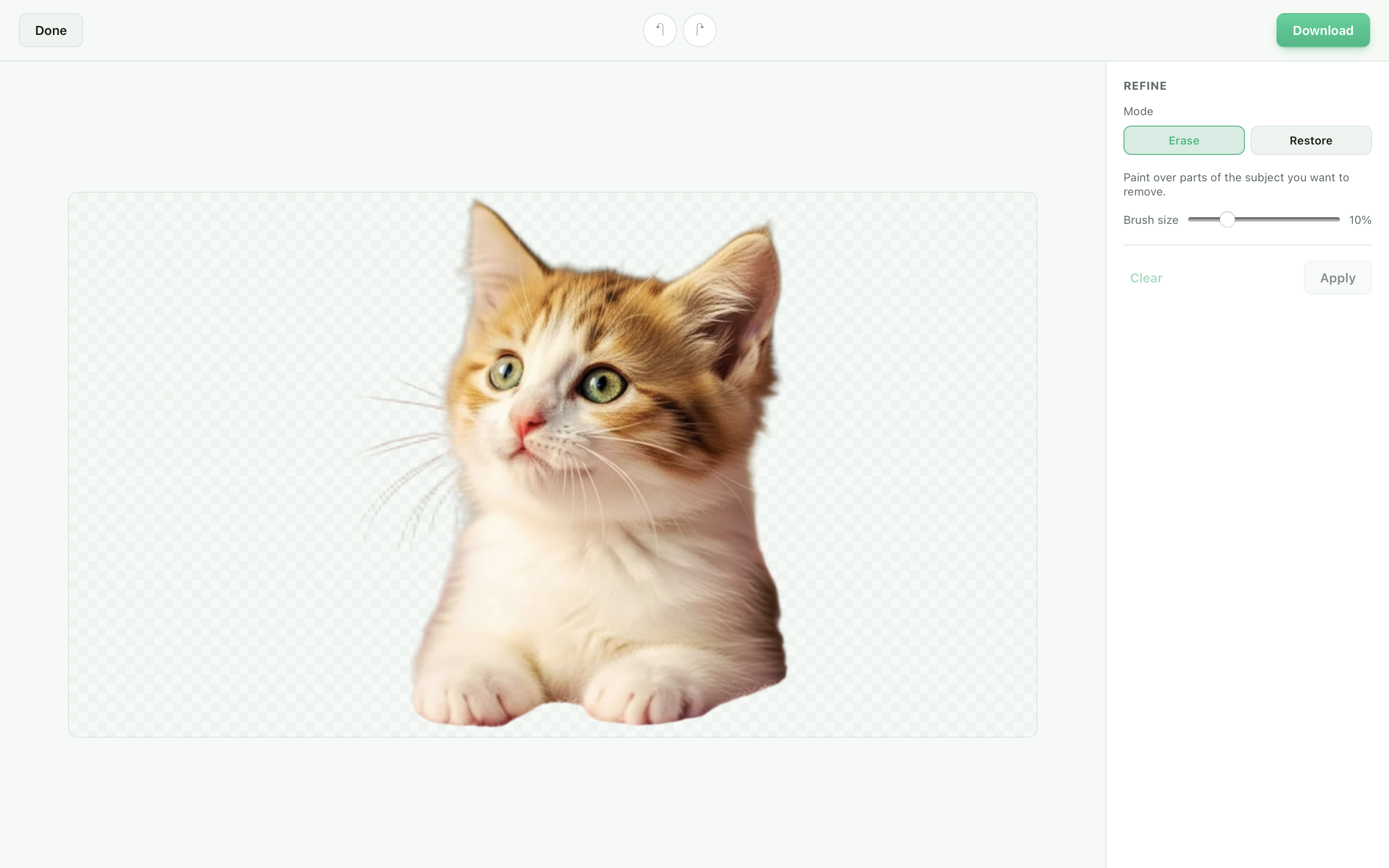 unbagrnd refine editor