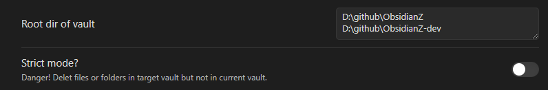 Settings page