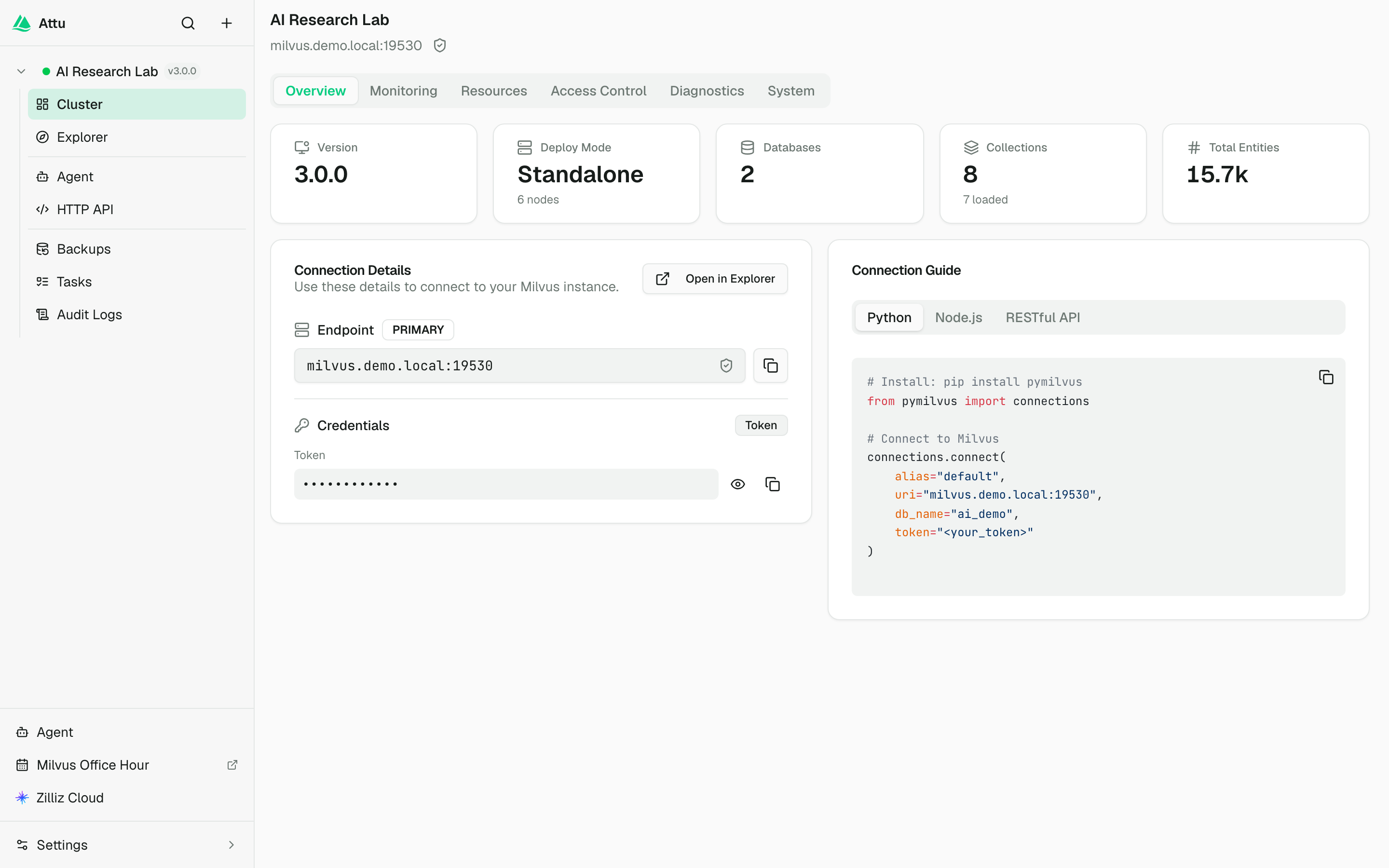 Attu 3.0 cluster overview