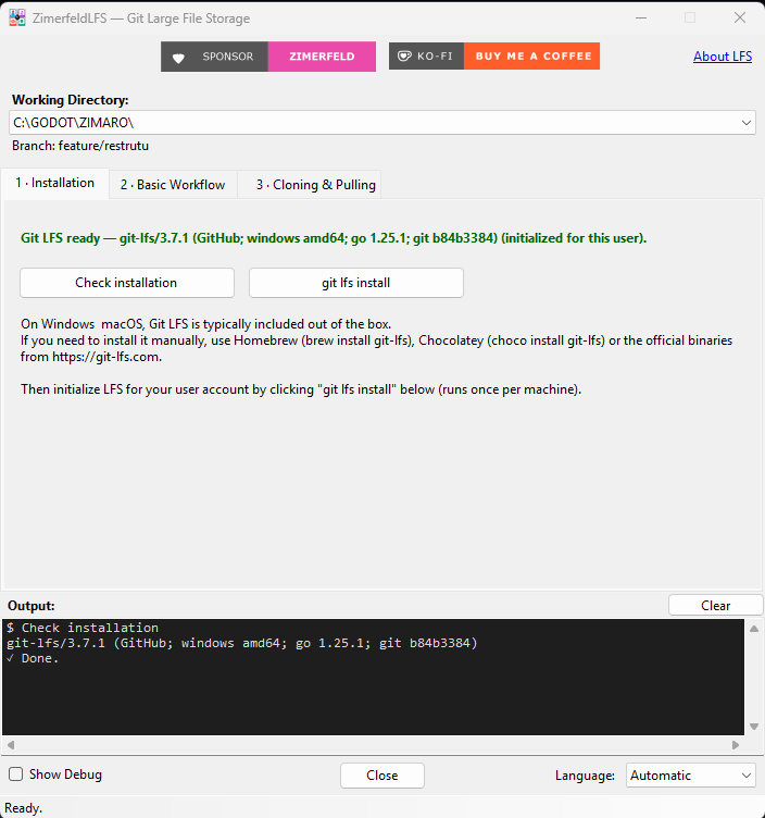 Installation tab