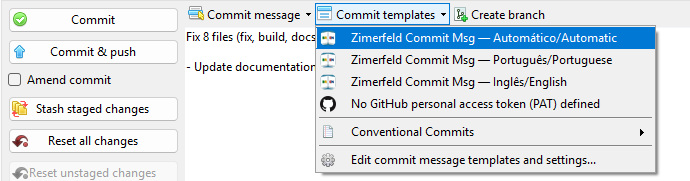 Generated commit message in the GitExtensions commit dialog