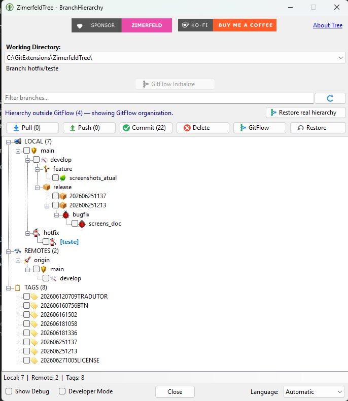Hierarchical branch tree