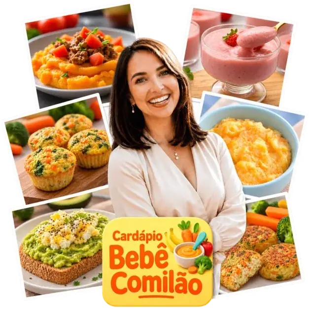 Cardápio Bebê Comilão com papinhas, purês e lanchinhos para bebê