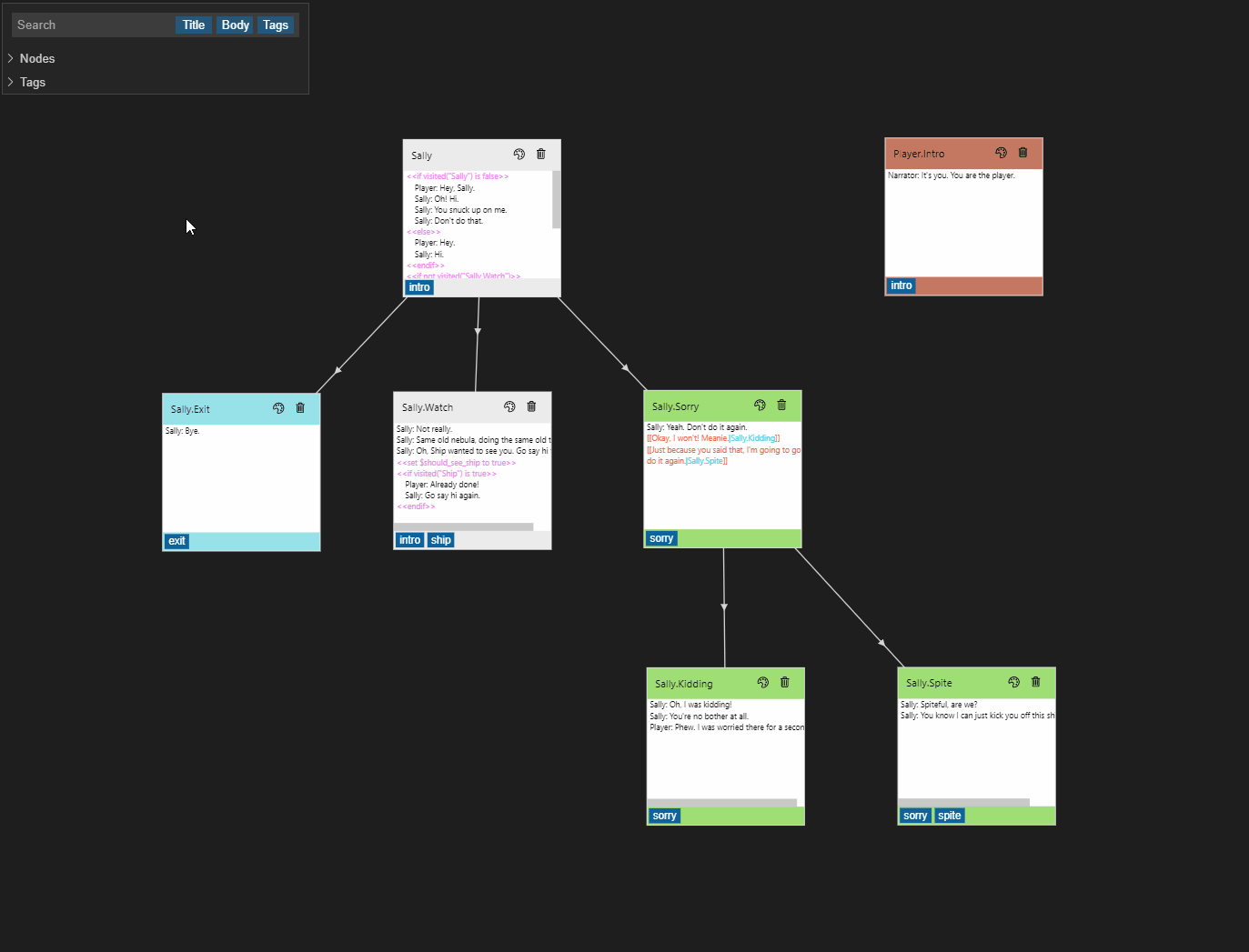 Demo of quickly searching for tags