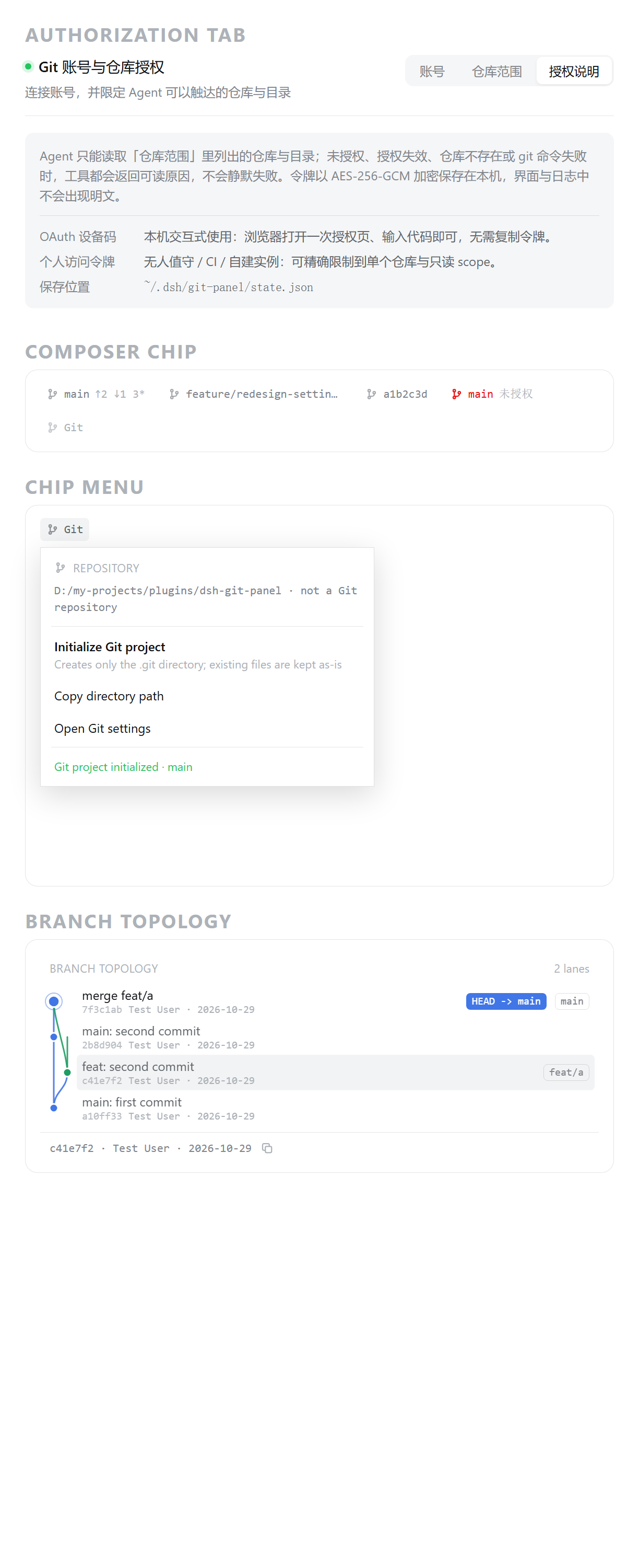浅色说明与 chip